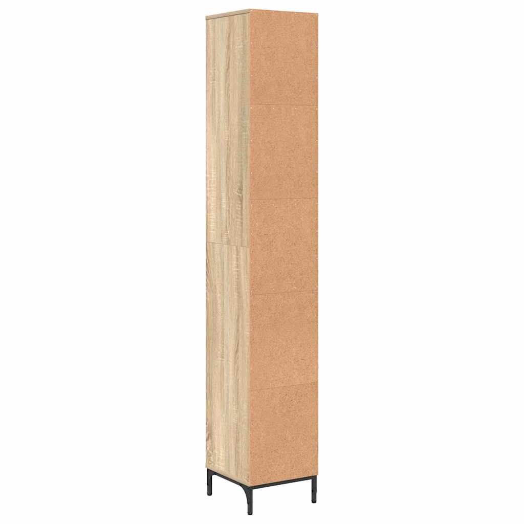 Badezimmerschrank mit Speicher Sonoma-Eiche 31,5 x 33 x 190 cm