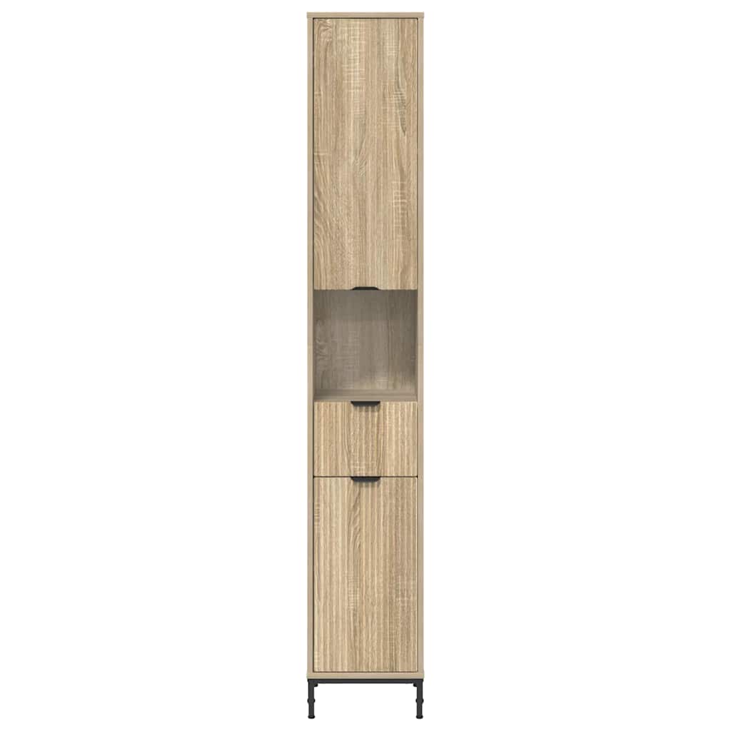 Badezimmerschrank mit Speicher Sonoma-Eiche 31,5 x 33 x 190 cm