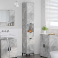 Badezimmerschrank mit Schubladen Beton Grau 31,5 x 33 x 190 cm