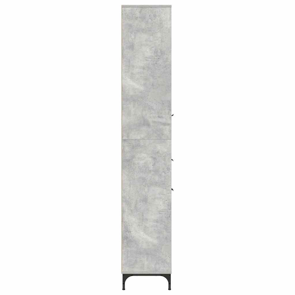 Badezimmerschrank mit Schubladen Beton Grau 31,5 x 33 x 190 cm
