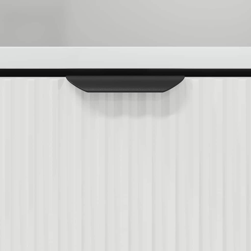 Badezimmerschrank mit Tür Hochglanz Weiß 31,5 x 33 x 190 cm