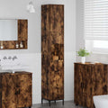 Badezimmerschrank mit Tür Geräucherte Eiche 31,5 x 33 x 190 cm
