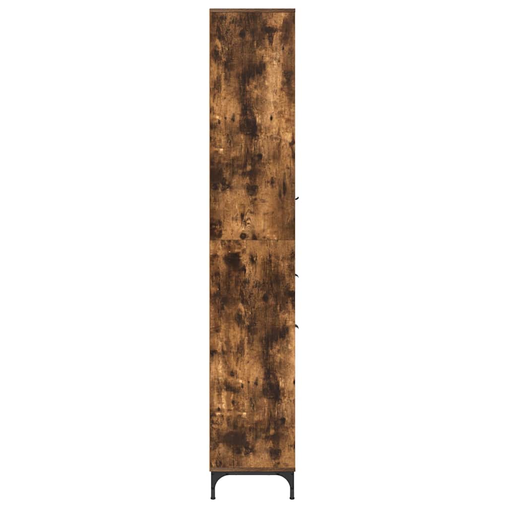 Badezimmerschrank mit Tür Geräucherte Eiche 31,5 x 33 x 190 cm