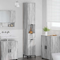 Badezimmerschrank mit Speicher Graues Sonoma 31,5 x 33 x 190 cm