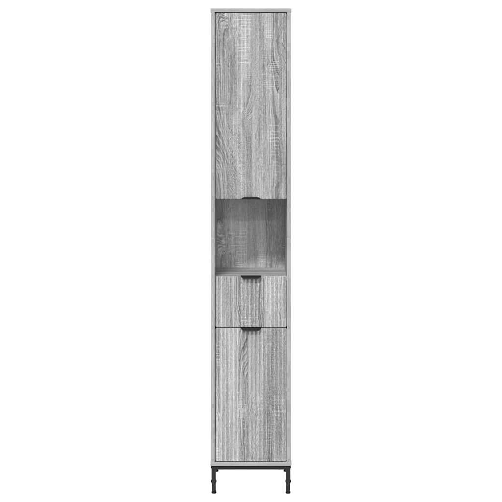 Badezimmerschrank mit Speicher Graues Sonoma 31,5 x 33 x 190 cm