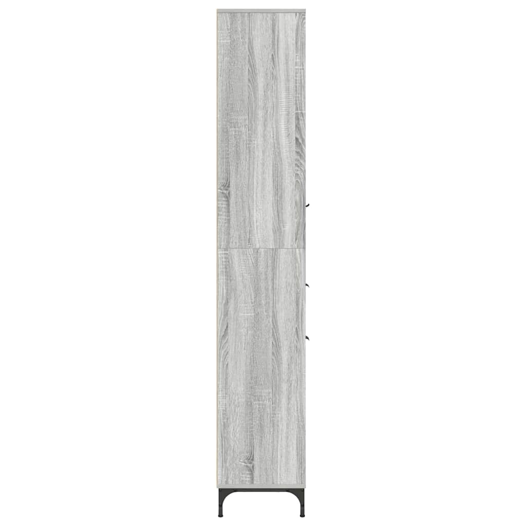 Badezimmerschrank mit Speicher Graues Sonoma 31,5 x 33 x 190 cm