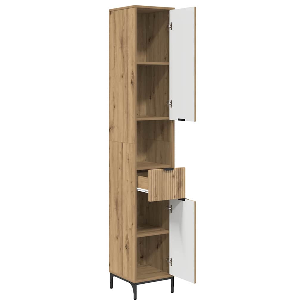 Badezimmerschrank mit Speicher Artisan-Eiche 31,5 x 33 x 190 cm