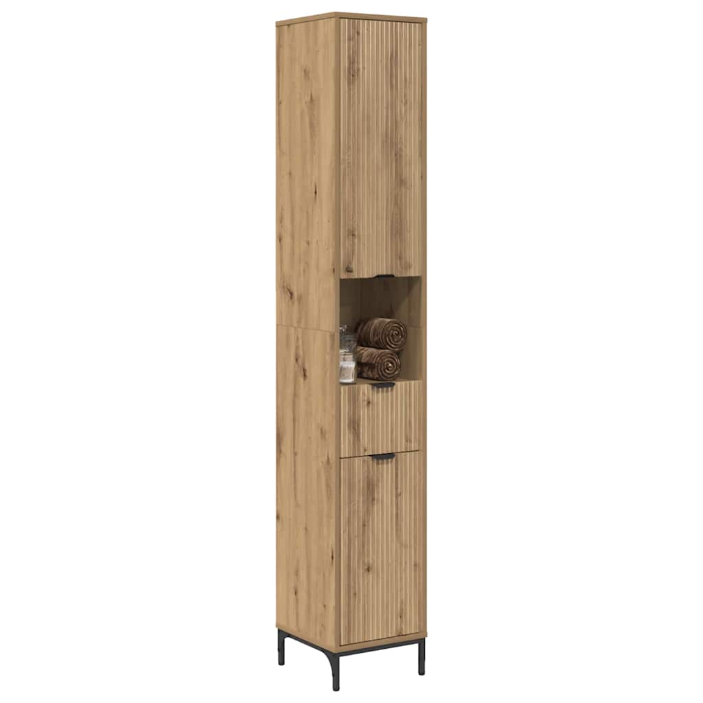 Badezimmerschrank mit Speicher Artisan-Eiche 31,5 x 33 x 190 cm