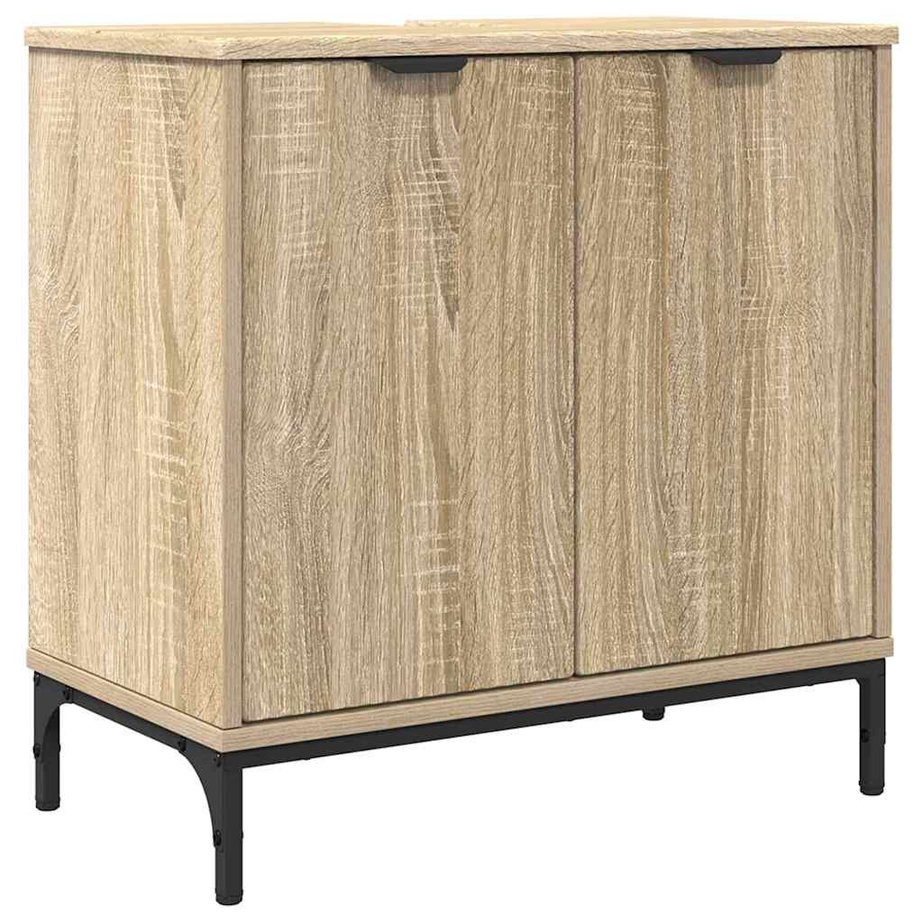 Waschbeckenschrank mit Tür Sonoma-Eiche 60,5 x 33,5 x 61 cm