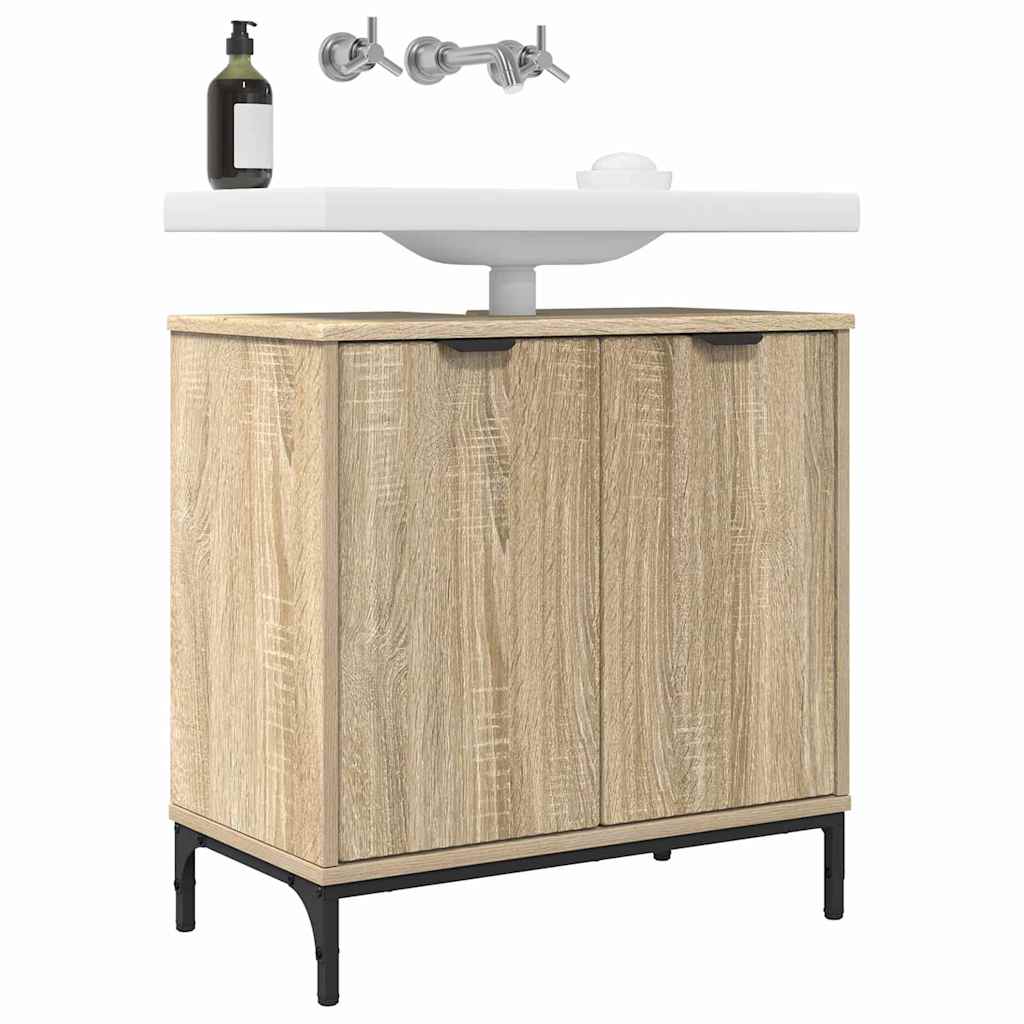 Waschbeckenschrank mit Tür Sonoma-Eiche 60,5 x 33,5 x 61 cm