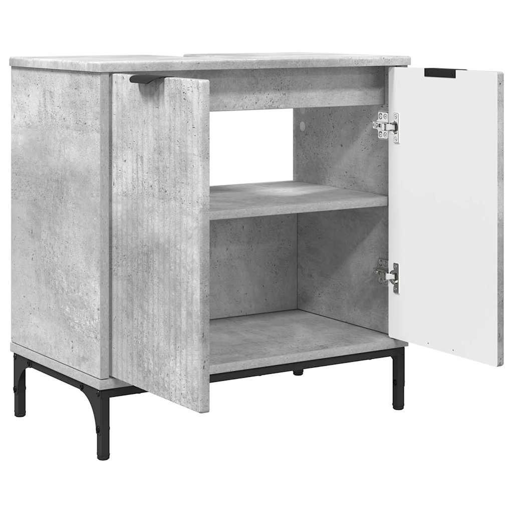 Waschbeckenschrank Beton Grau 60,5 x 33,5 x 61 cm Holzwerkstoff