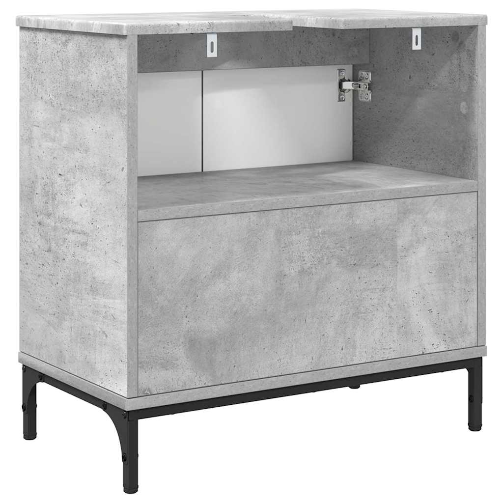 Waschbeckenschrank Beton Grau 60,5 x 33,5 x 61 cm Holzwerkstoff