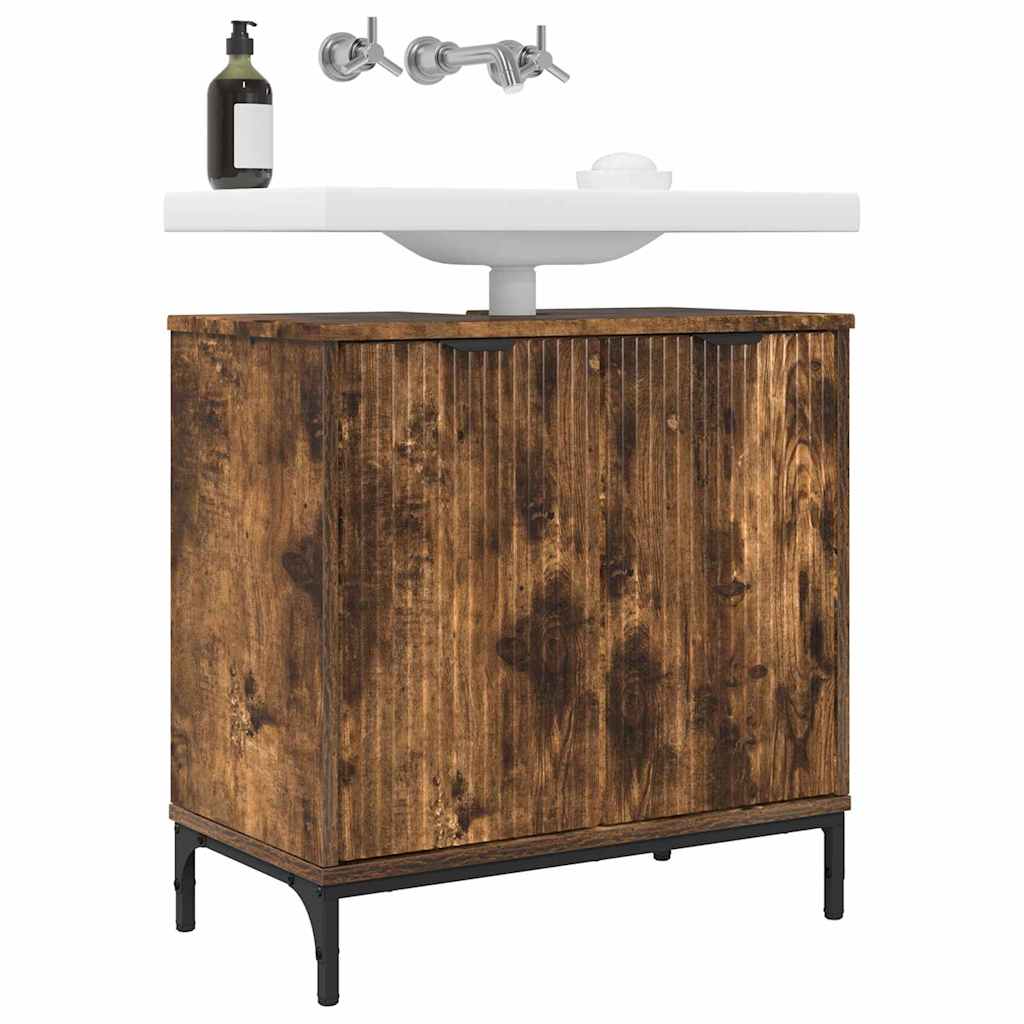 Waschbeckenschrank Geräucherte Eiche 60,5 x 33,5 x 61 cm