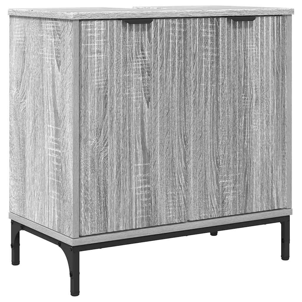 Waschbeckenschrank mit Tür Graues Sonoma 60,5 x 33,5 x 61 cm