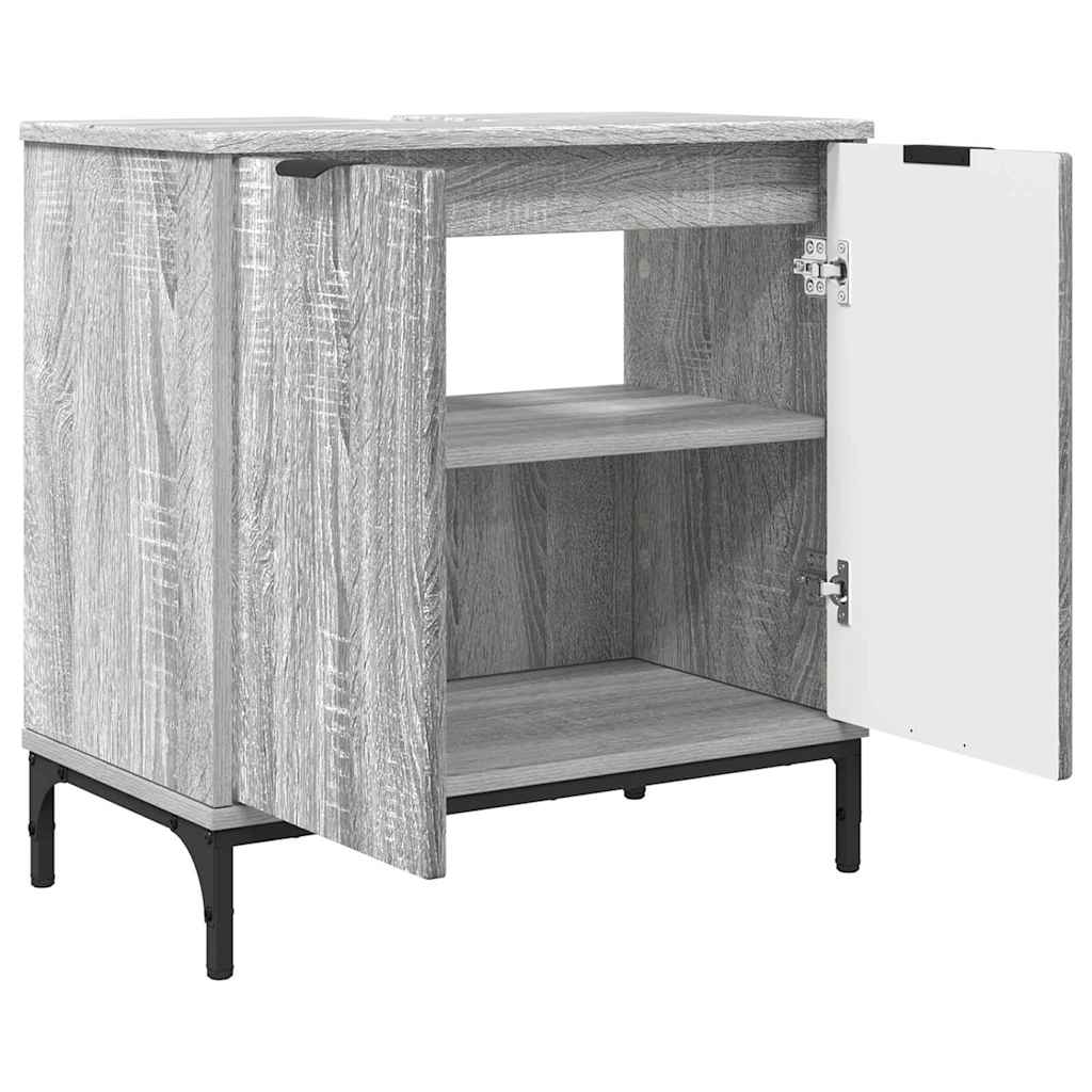 Waschbeckenschrank mit Tür Graues Sonoma 60,5 x 33,5 x 61 cm