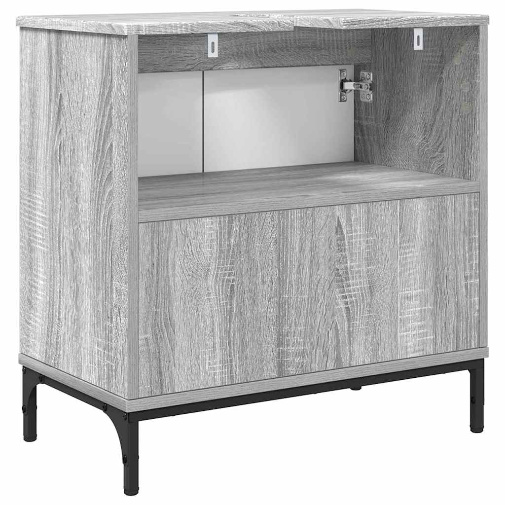 Waschbeckenschrank mit Tür Graues Sonoma 60,5 x 33,5 x 61 cm