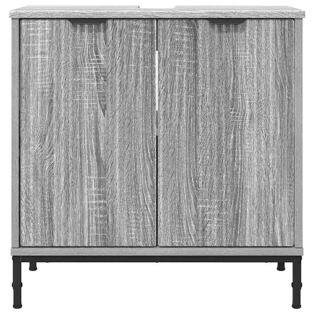 Waschbeckenschrank mit Tür Graues Sonoma 60,5 x 33,5 x 61 cm