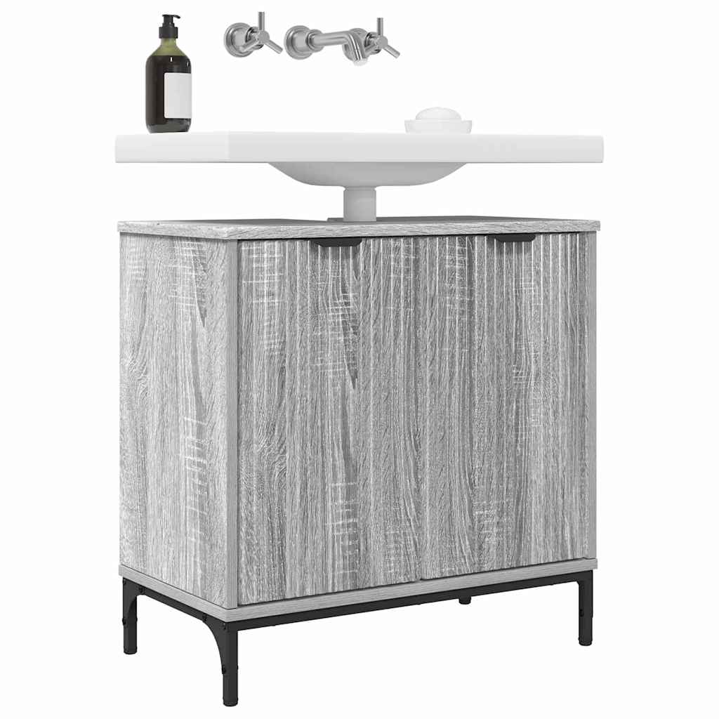 Waschbeckenschrank mit Tür Graues Sonoma 60,5 x 33,5 x 61 cm