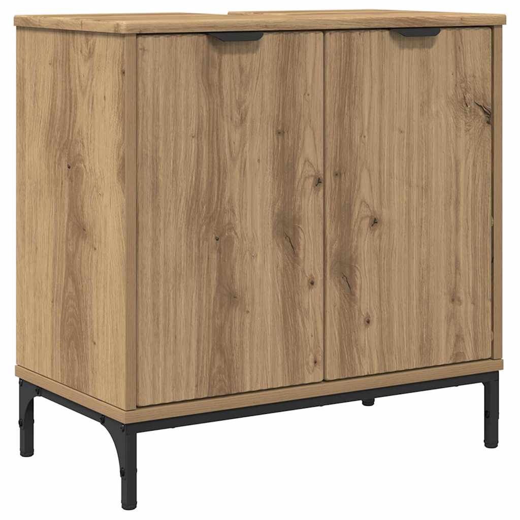 Waschbeckenschrank mit Tür Artisan-Eiche 60,5 x 33,5 x 61 cm