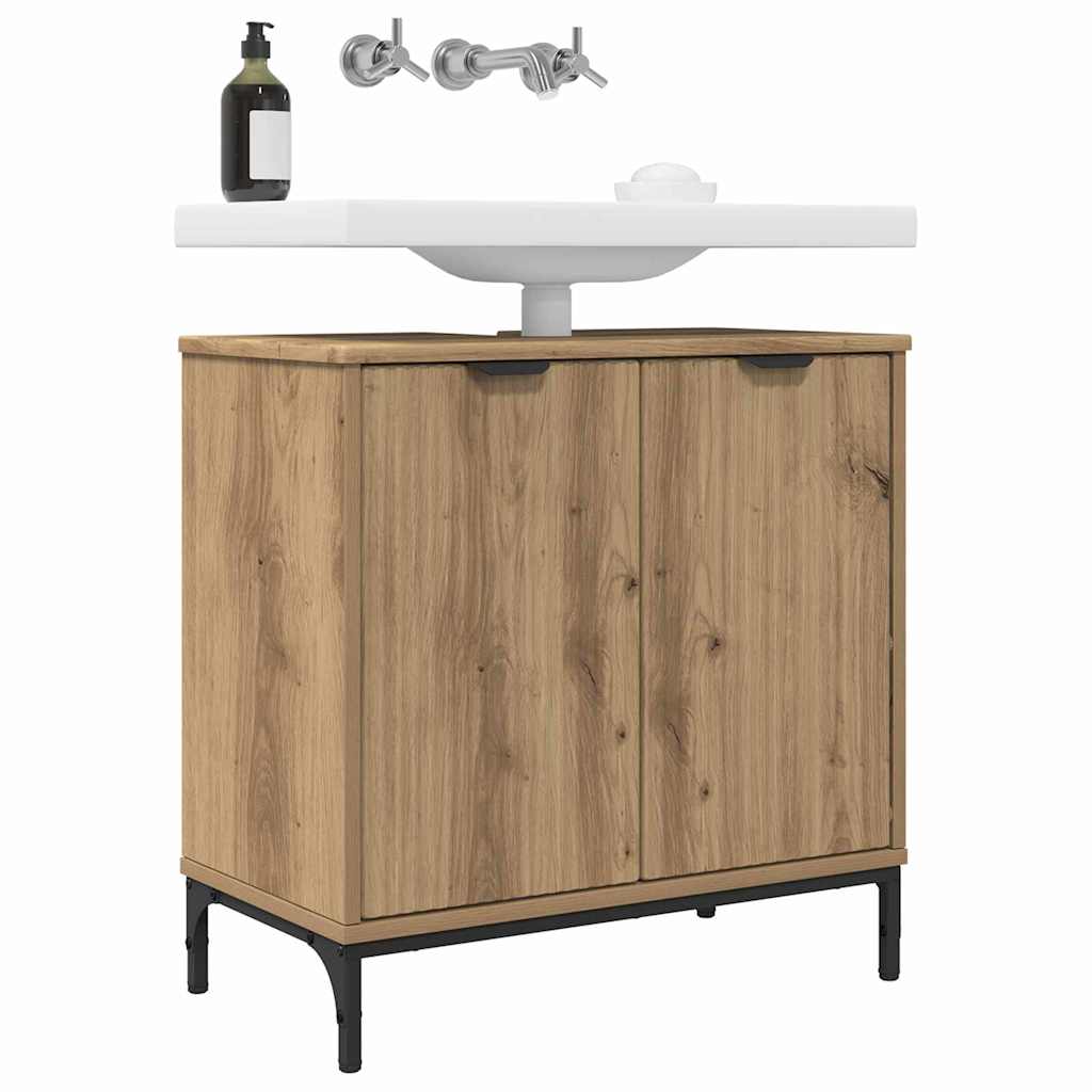 Waschbeckenschrank mit Tür Artisan-Eiche 60,5 x 33,5 x 61 cm