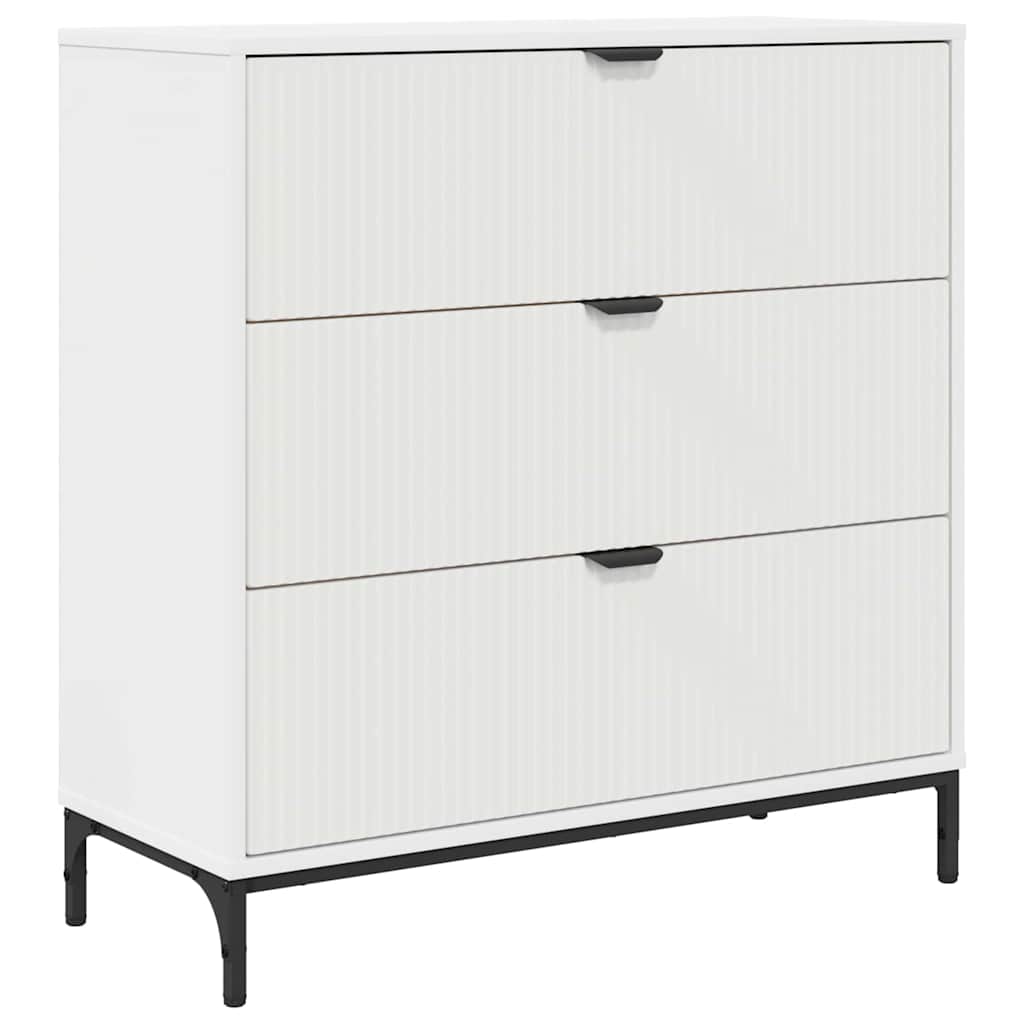 Sideboard mit Schubladen Weiß 79,5 x 33 x 82 cm Holzwerkstoff