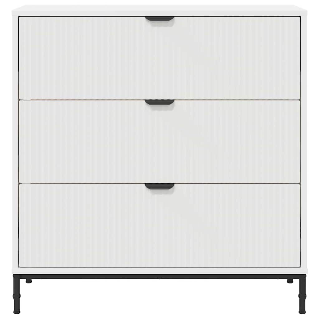 Sideboard mit Schubladen Weiß 79,5 x 33 x 82 cm Holzwerkstoff