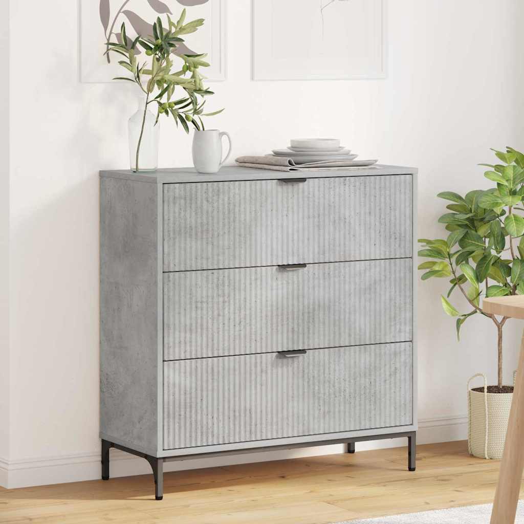 Sideboard Beton Grau 79,5 x 33 x 82 cm Holzwerkstoff