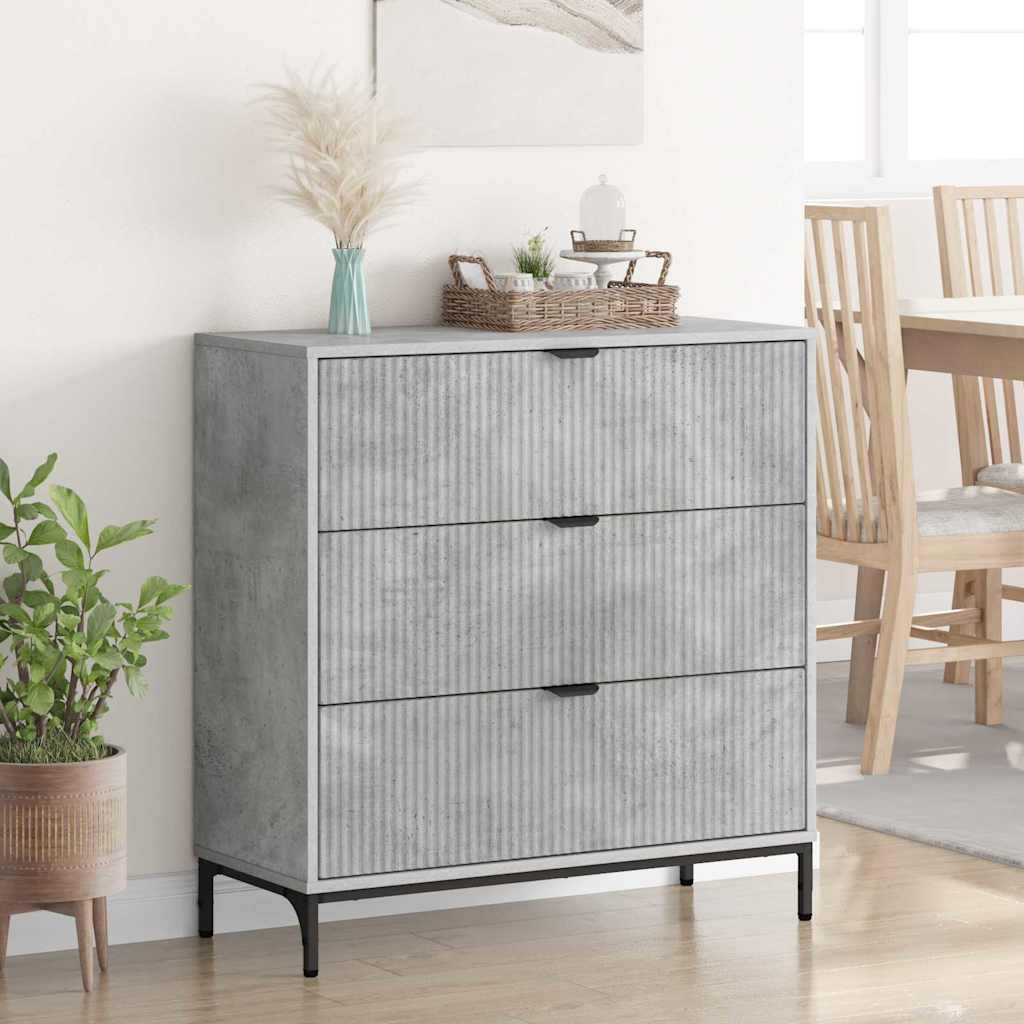 Sideboard Beton Grau 79,5 x 33 x 82 cm Holzwerkstoff