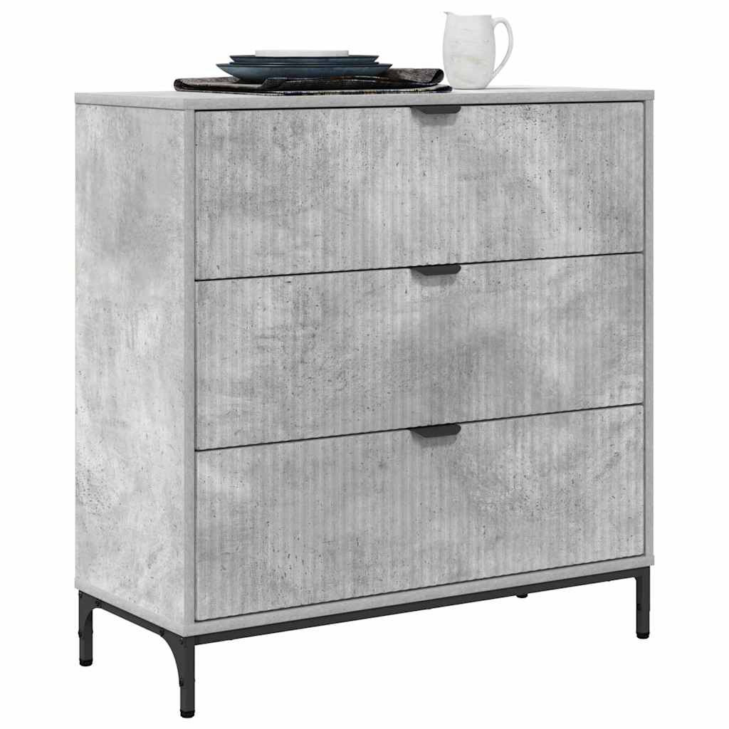 Sideboard Beton Grau 79,5 x 33 x 82 cm Holzwerkstoff