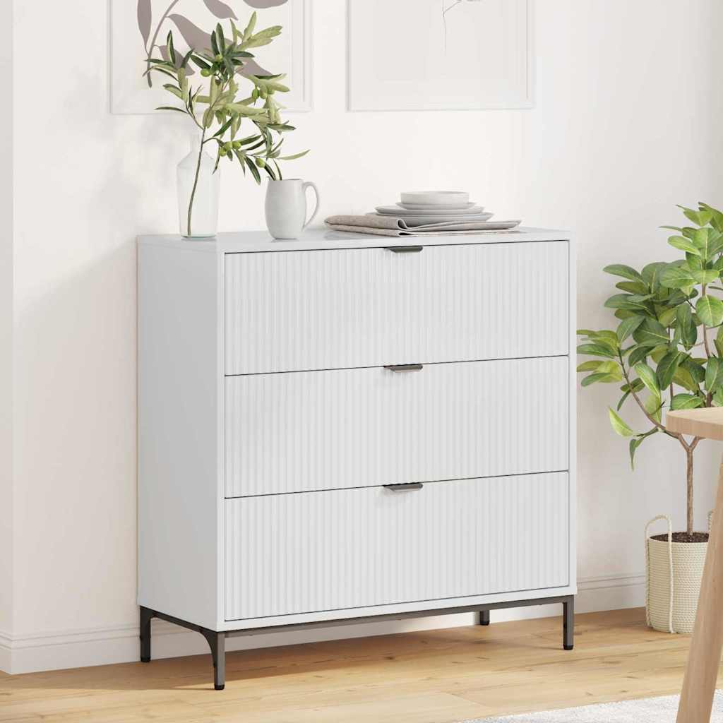 Sideboard Hochglanz Weiß 79,5 x 33 x 82 cm Holzwerkstoff