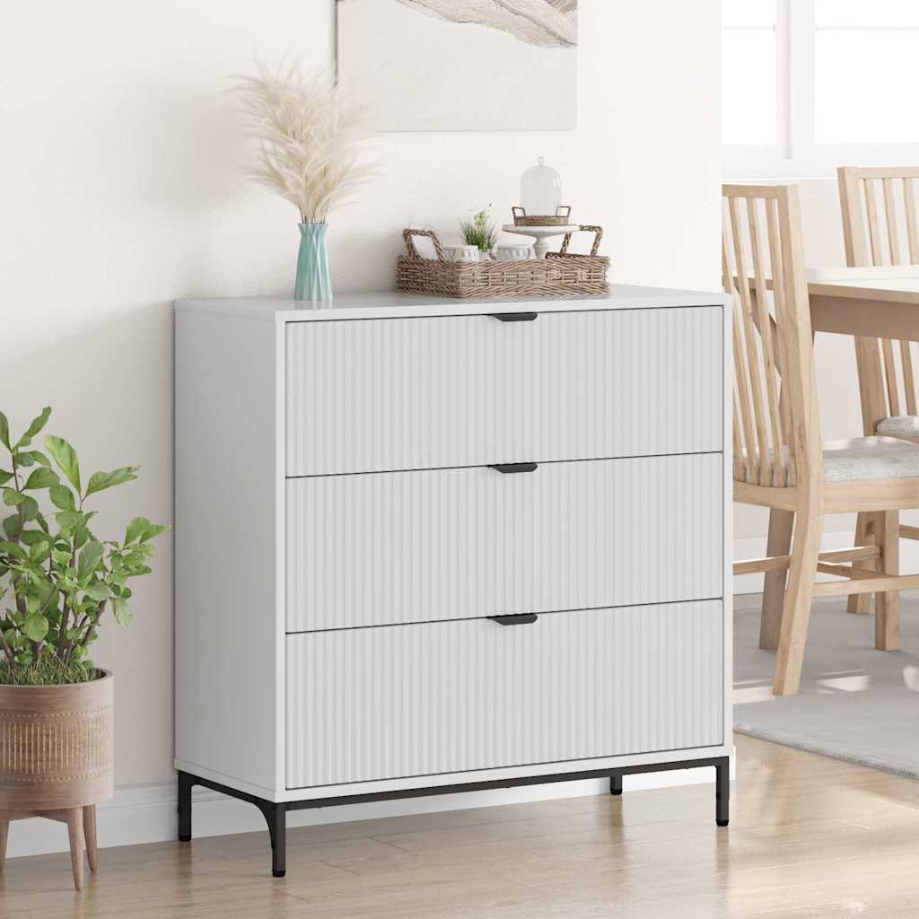 Sideboard Hochglanz Weiß 79,5 x 33 x 82 cm Holzwerkstoff