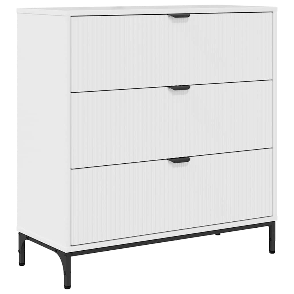 Sideboard Hochglanz Weiß 79,5 x 33 x 82 cm Holzwerkstoff