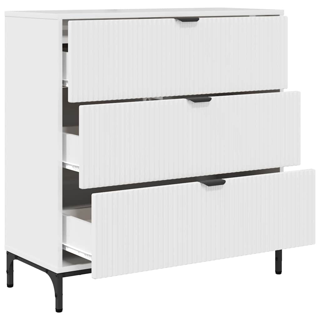 Sideboard Hochglanz Weiß 79,5 x 33 x 82 cm Holzwerkstoff
