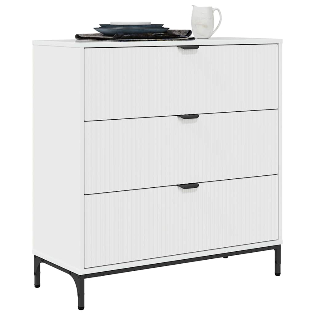 Sideboard Hochglanz Weiß 79,5 x 33 x 82 cm Holzwerkstoff