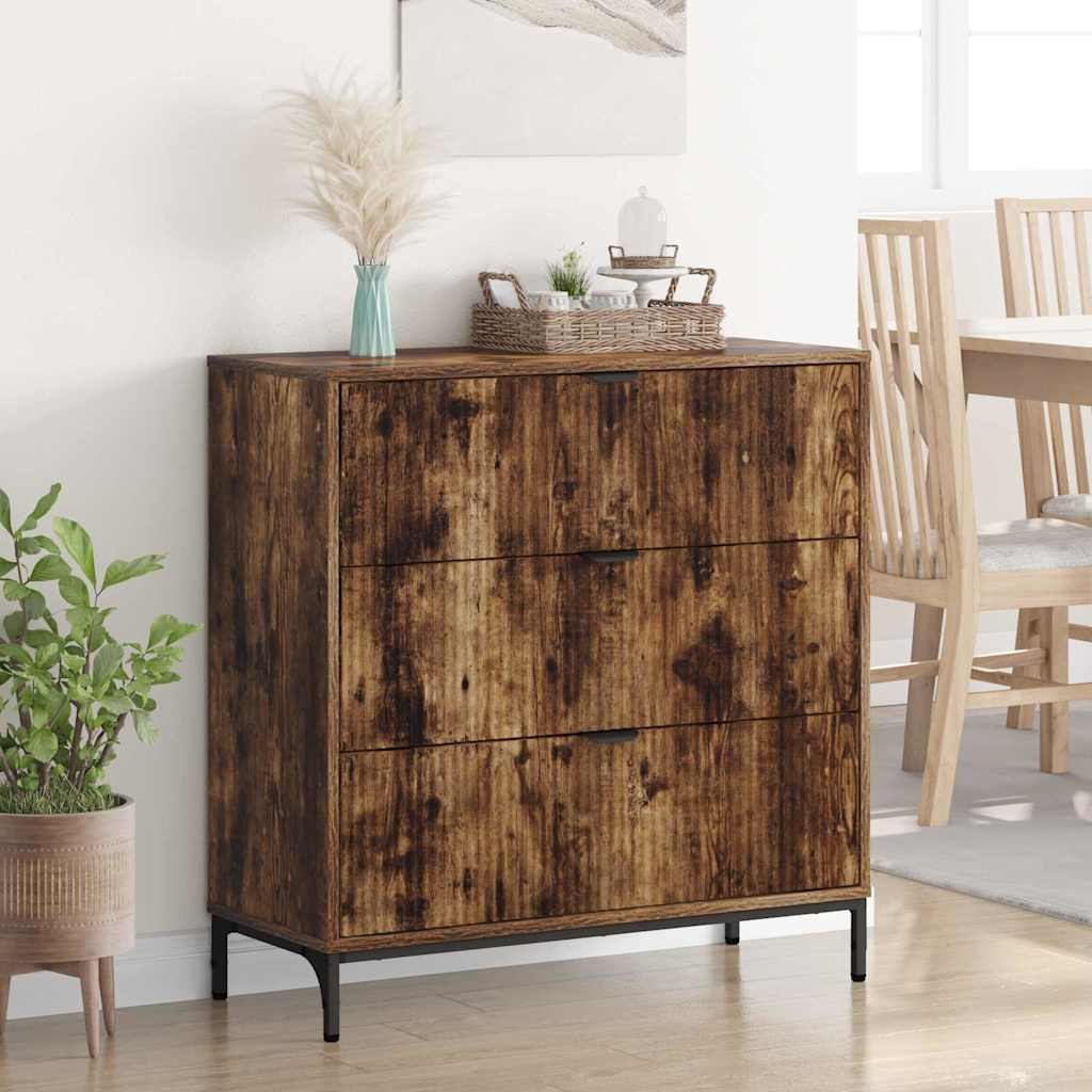 Sideboard Geräucherte Eiche 79,5 x 33 x 82 cm Holzwerkstoff