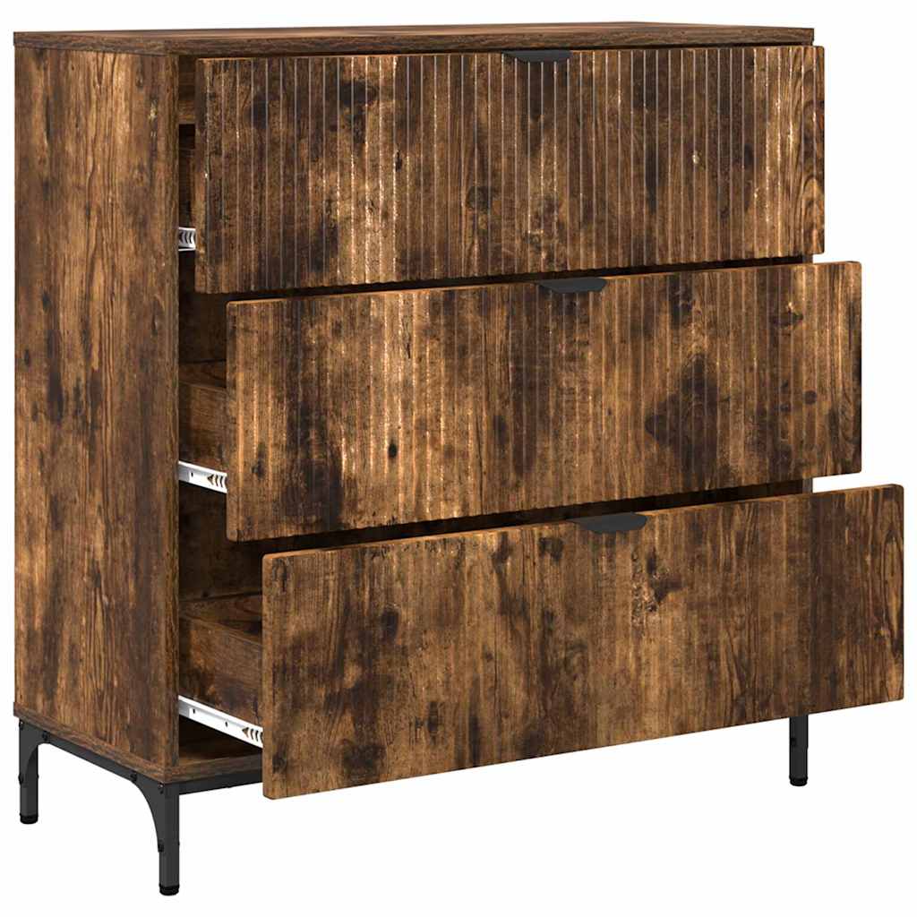 Sideboard Geräucherte Eiche 79,5 x 33 x 82 cm Holzwerkstoff
