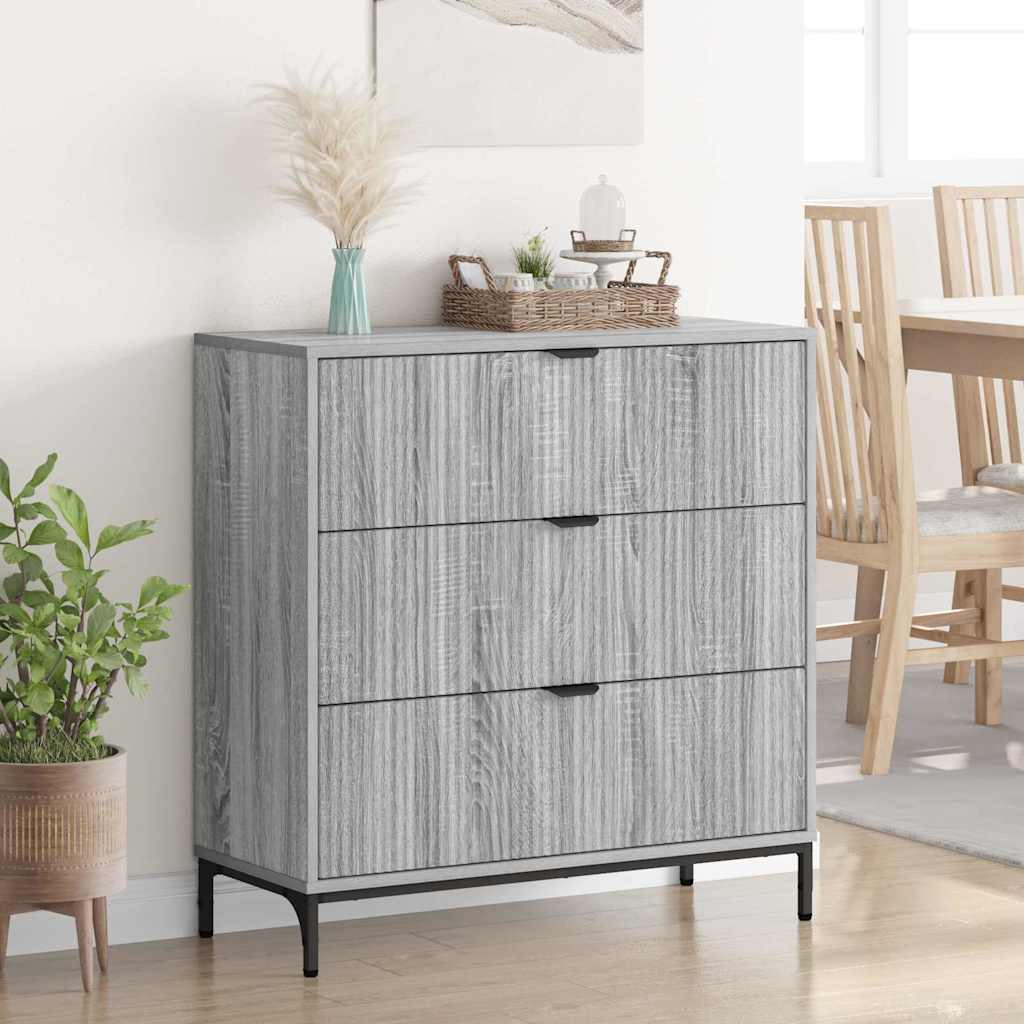 Sideboard Graues Sonoma 79,5 x 33 x 82 cm Holzwerkstoff