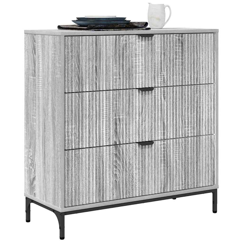 Sideboard Graues Sonoma 79,5 x 33 x 82 cm Holzwerkstoff