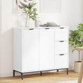 Sideboard mit Schubladen Weiß 89,5 x 33 x 82 cm Holzwerkstoff