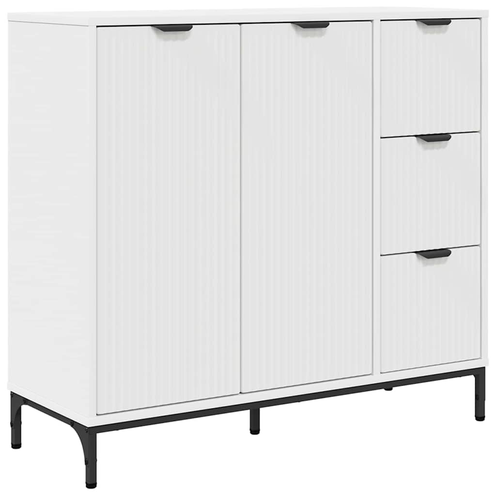 Sideboard mit Schubladen Weiß 89,5 x 33 x 82 cm Holzwerkstoff