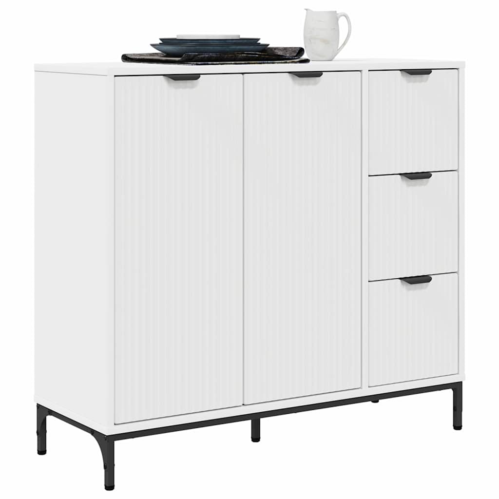 Sideboard mit Schubladen Weiß 89,5 x 33 x 82 cm Holzwerkstoff