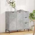 Sideboard Beton Grau 89,5 x 33 x 82 cm Holzwerkstoff