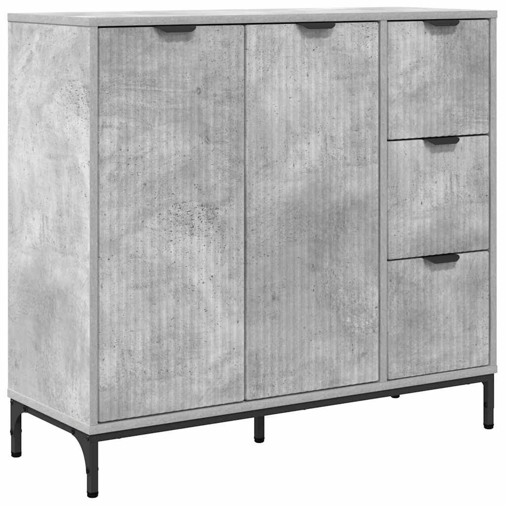 Sideboard Beton Grau 89,5 x 33 x 82 cm Holzwerkstoff