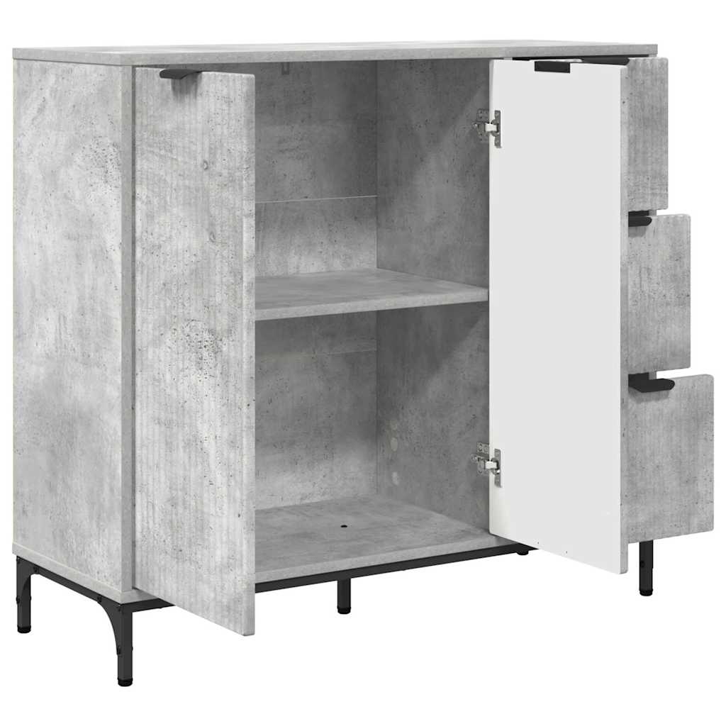 Sideboard Beton Grau 89,5 x 33 x 82 cm Holzwerkstoff