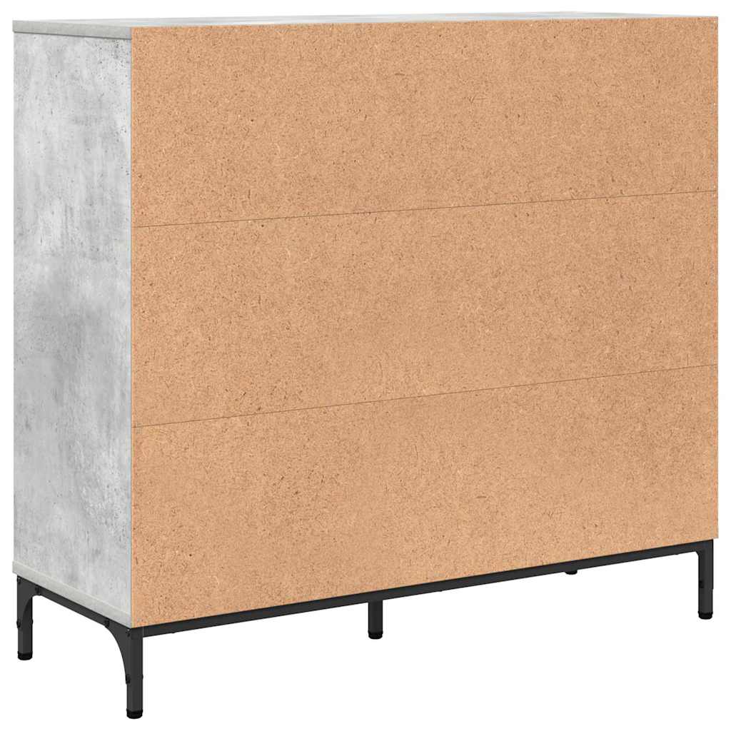 Sideboard Beton Grau 89,5 x 33 x 82 cm Holzwerkstoff