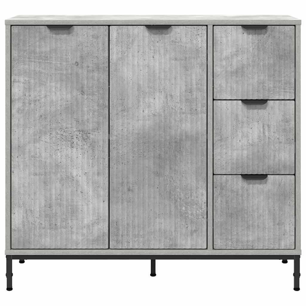 Sideboard Beton Grau 89,5 x 33 x 82 cm Holzwerkstoff