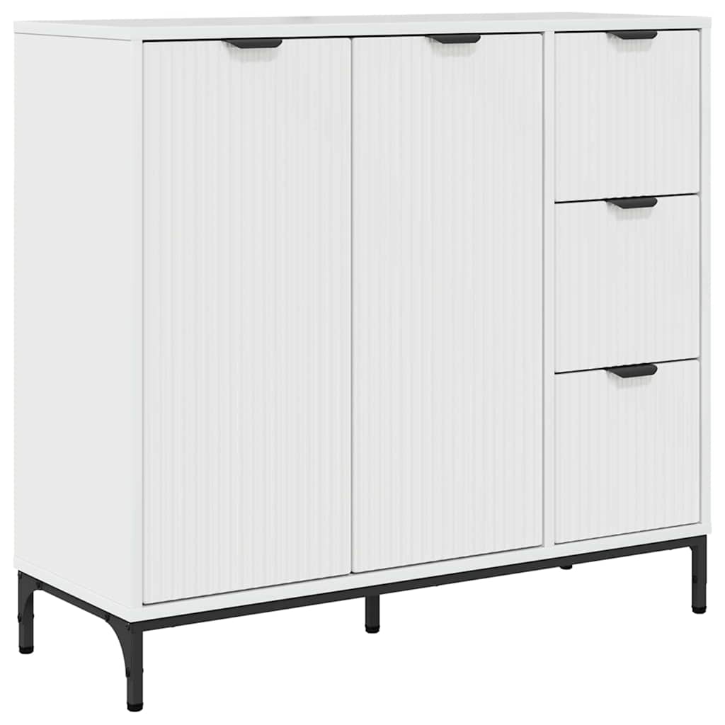 Sideboard Hochglanz Weiß 89,5 x 33 x 82 cm Holzwerkstoff