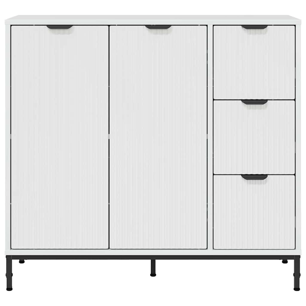 Sideboard Hochglanz Weiß 89,5 x 33 x 82 cm Holzwerkstoff