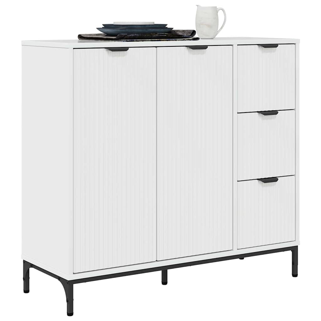 Sideboard Hochglanz Weiß 89,5 x 33 x 82 cm Holzwerkstoff