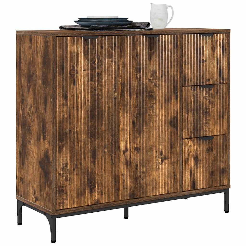Sideboard Geräucherte Eiche 89,5 x 33 x 82 cm Holzwerkstoff
